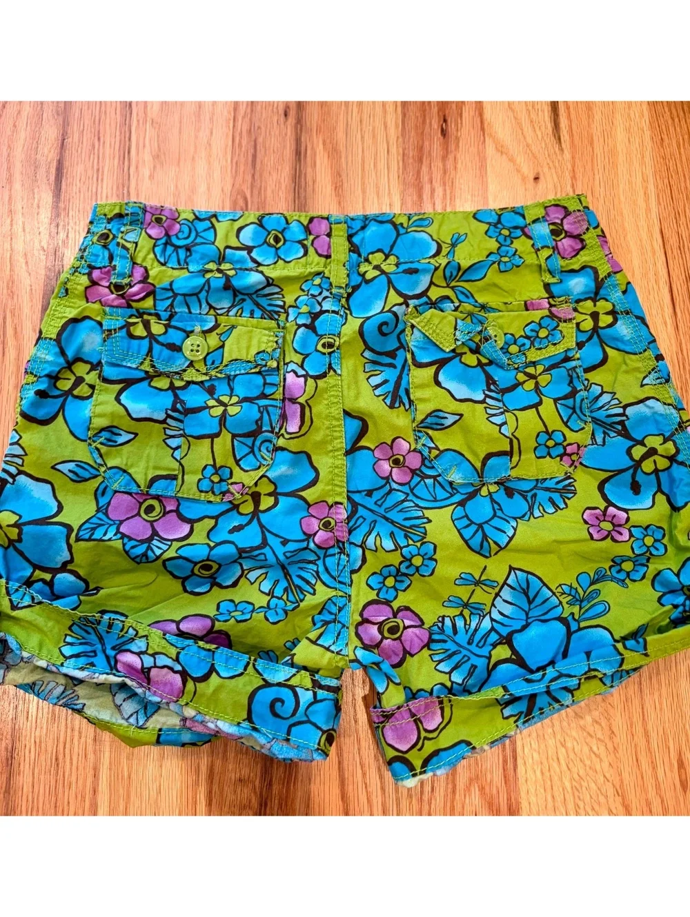 The Children’s Place Girls Size 12 Y2K Floral Cotton Shorts Tropical